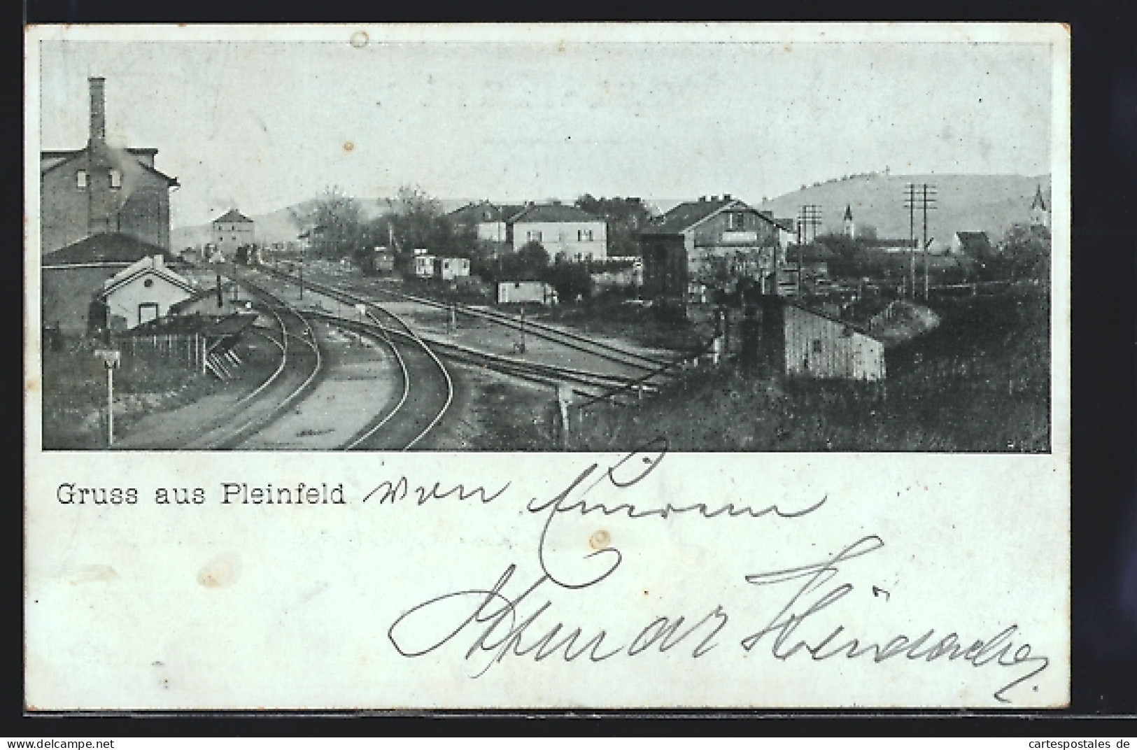 Mondschein-AK Pleinfeld, Teilansicht Mit Bahngleisen  - Sonstige & Ohne Zuordnung