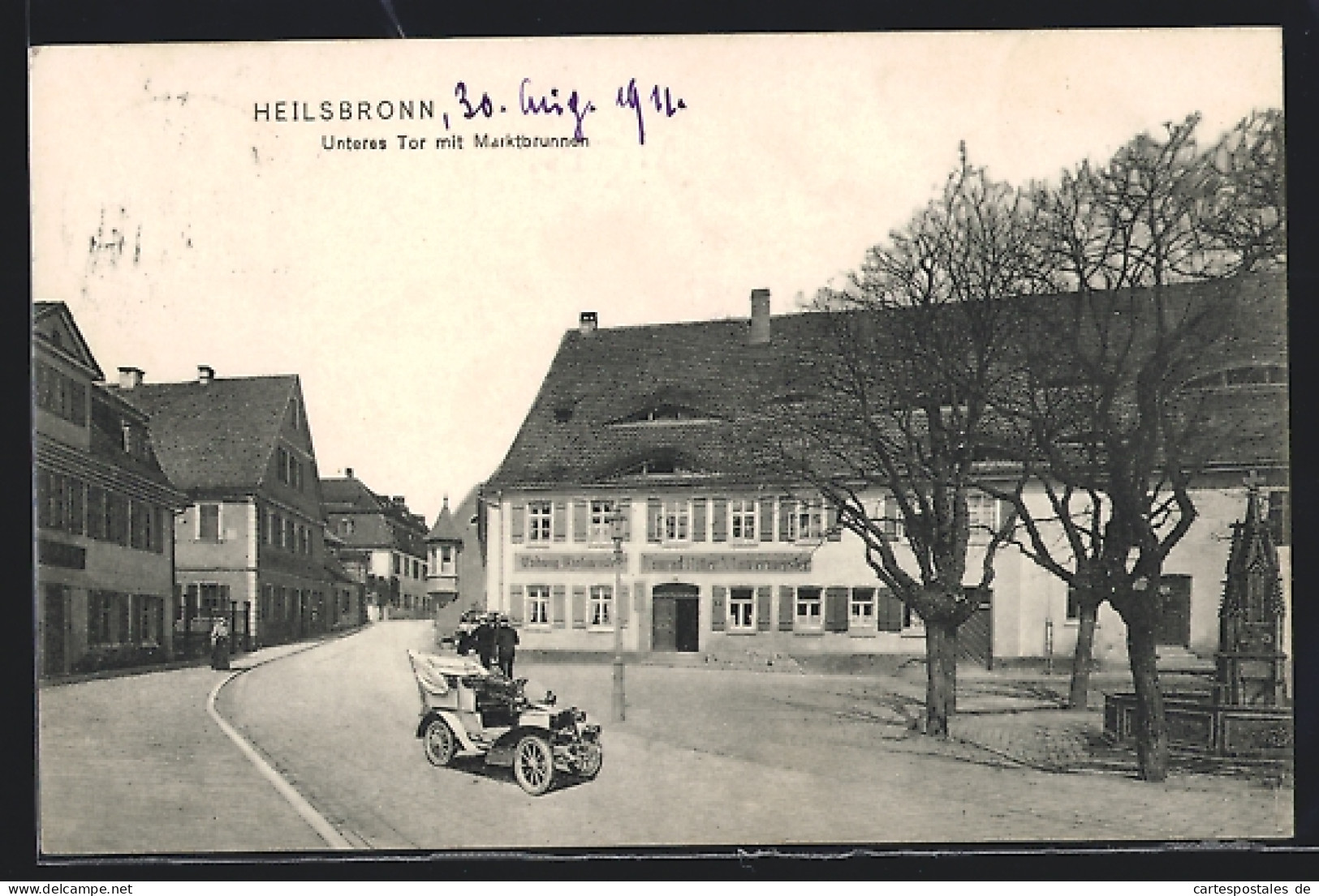 AK Heilsbronn, Unteres Tor Mit Marktbrunnen  - Autres & Non Classés