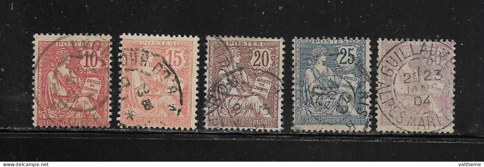 FRANCE  ( FR1 -  264 )  1902  N°  YVERT ET TELLIER  N°  124/128 - Used Stamps