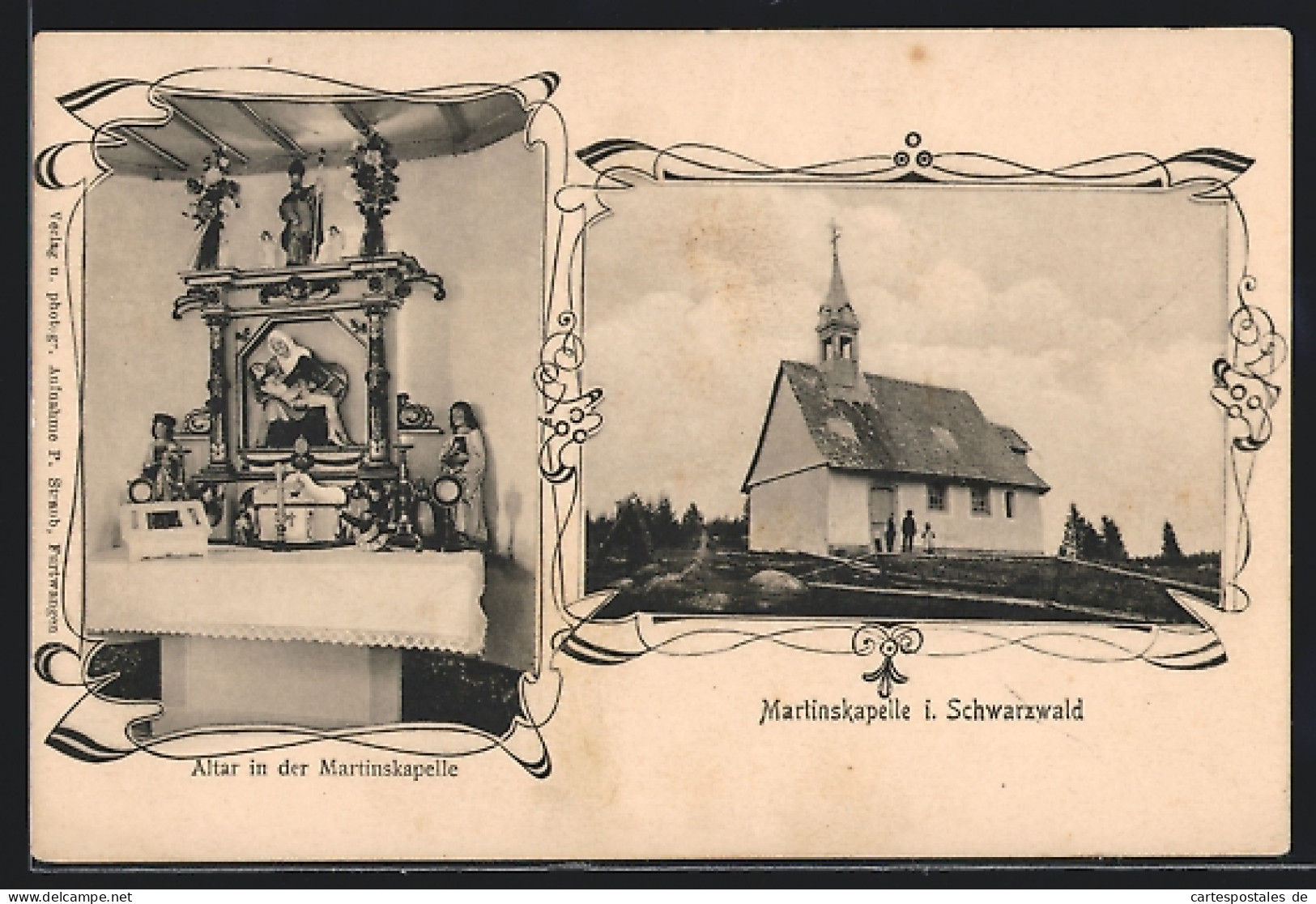 AK Furtwangen /Schwarzwald, Martinskapelle In Der Aussen- Und Innenansicht  - Furtwangen