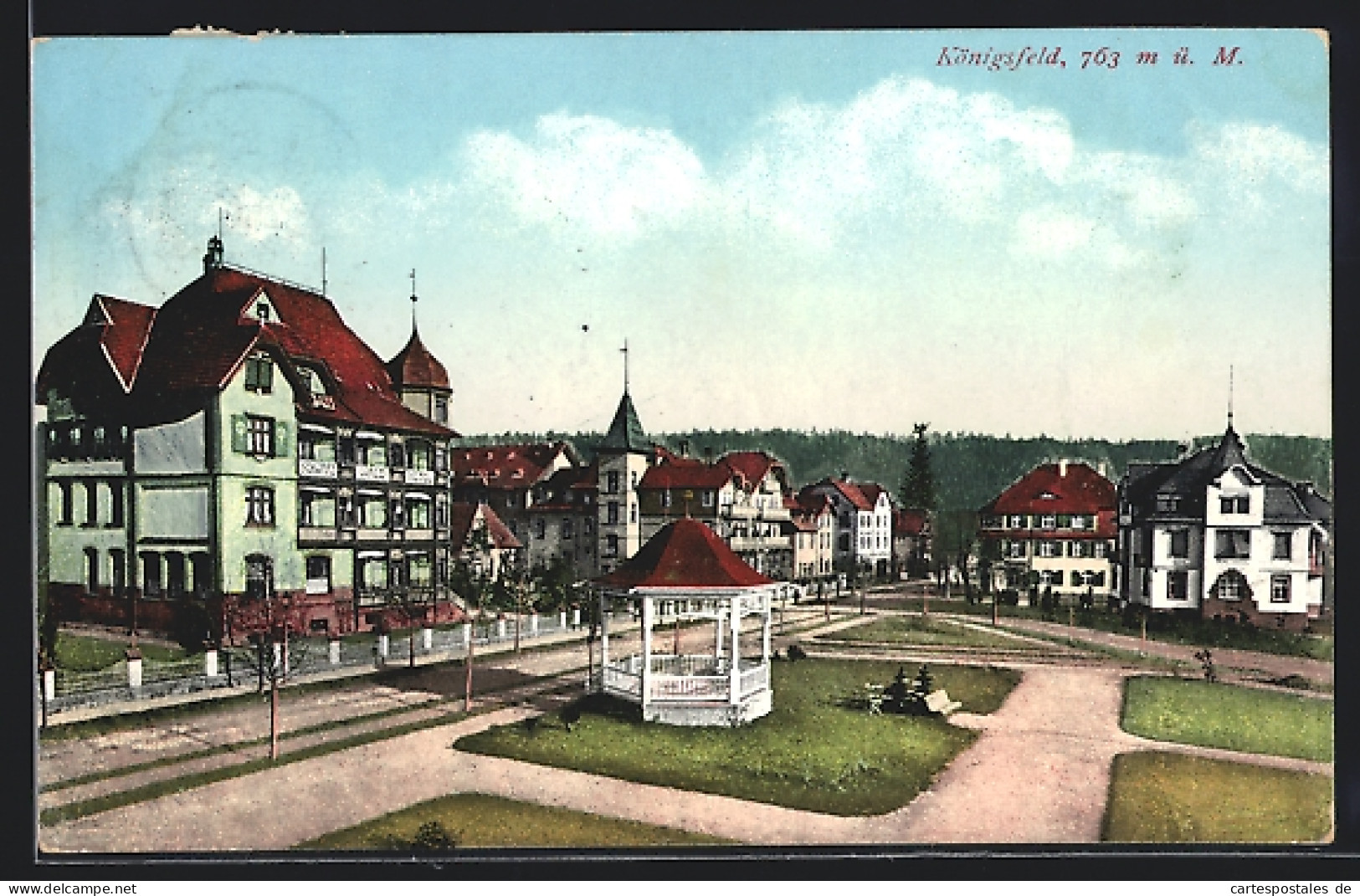 AK Königsfeld / Baden, Ortspartie Mit Schwarzwald-Hotel  - Baden-Baden