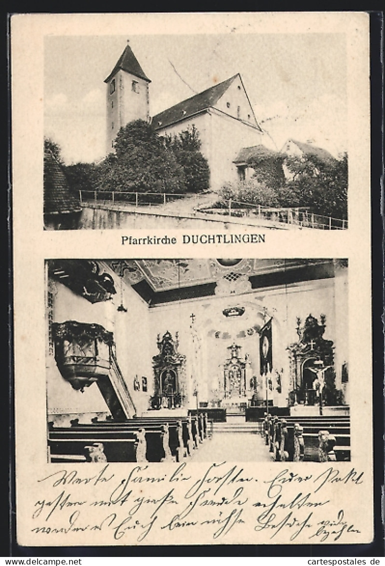 AK Duchtlingen, Pfarrkirche Aussen- Und Innenansicht  - Other & Unclassified