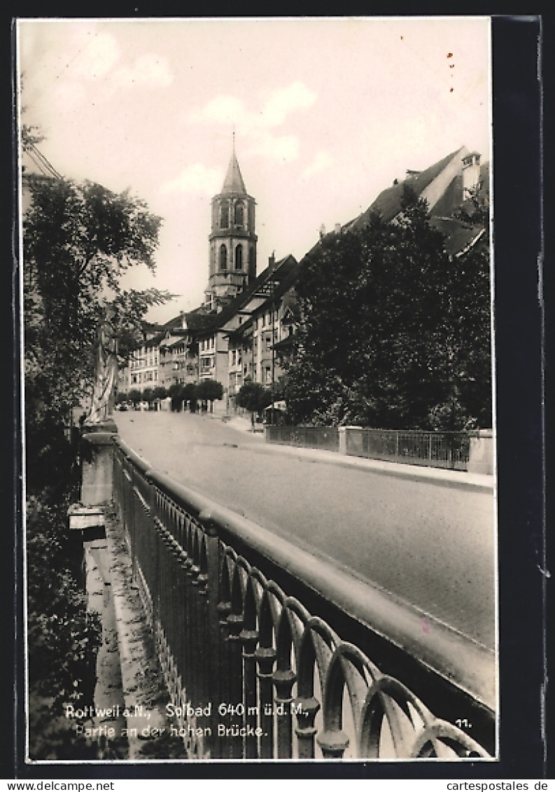 AK Rottweil A. N., Partie An Der Hohen Brücke  - Rottweil