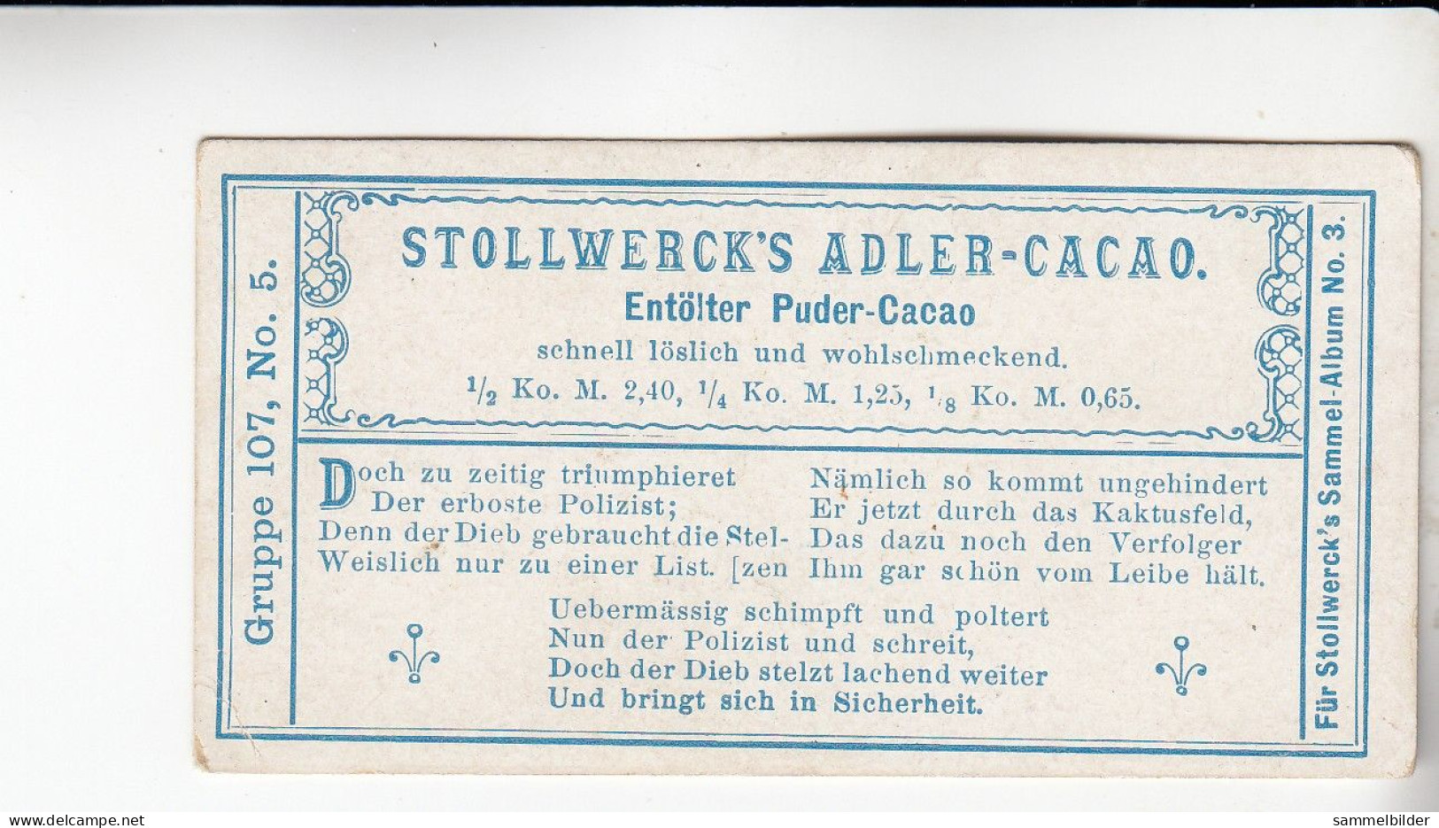 Stollwerck Album No 3 Scherzhaftes Aus Kamerun Glücklich Entwischt Grp 107#5  Von 1899 - Stollwerck