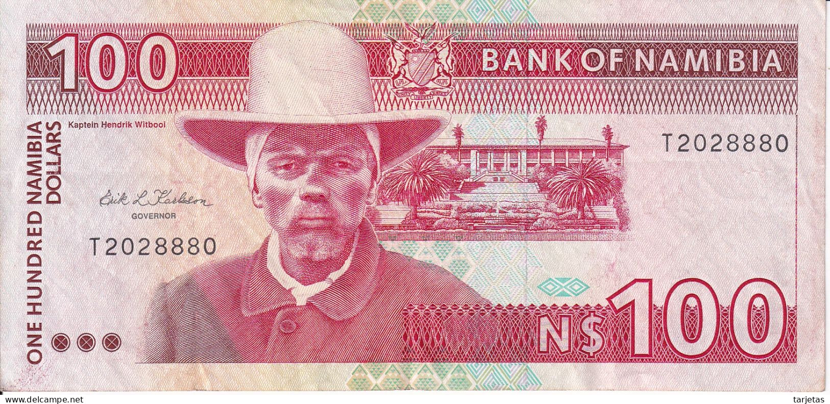 BILLETE DE NAMIBIA DE 100 DOLLARS DEL AÑO 1993  (BANKNOTE) Oryx - Namibie