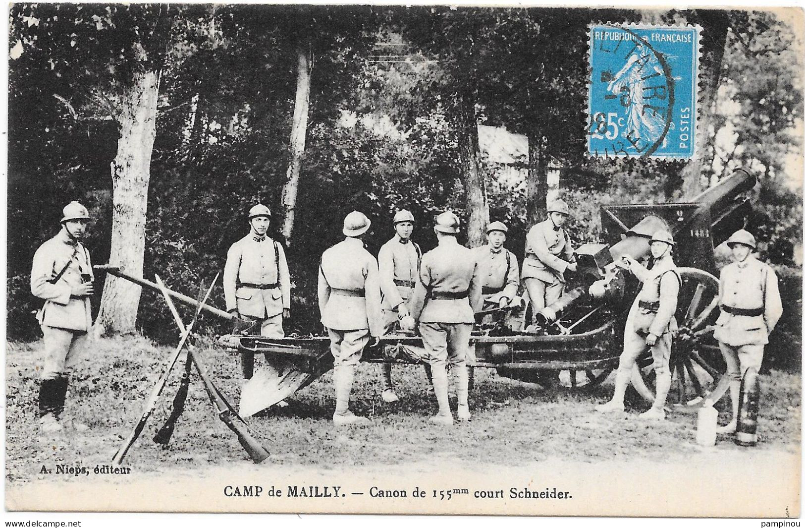10 MAILLY LE CAMP -  Canon Du 155ème Court Schneider - Animée - Mailly-le-Camp