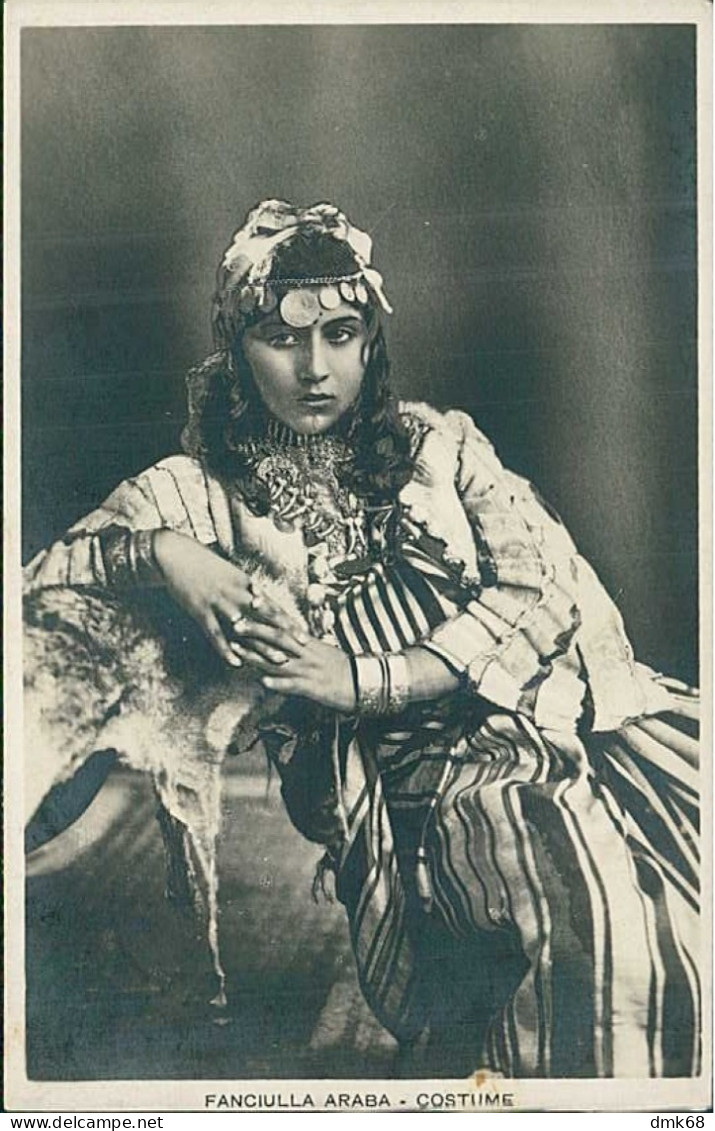 LIBYA / LIBIA - ARAB GIRL - MAILED 1932 - FRANCOBOLLO 20 CENT. DANTE ALIGHIERI / SOVRASTAMPA COLONIE ITALIANE  (12583) - Libië