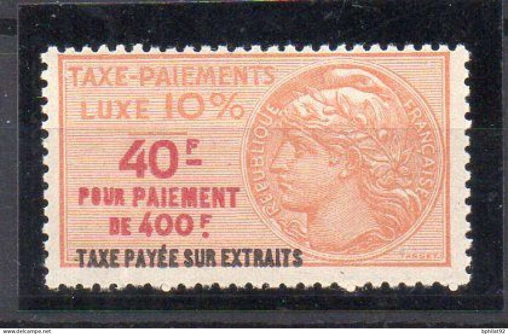 !!! FISCAL, TAXE DE LUXE N°57 NEUF ** - Stamps