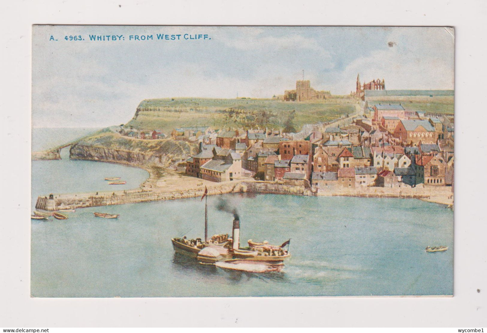 ENGLAND -  Whitby From West Cliff  Unused Vintage Postcard - Whitby