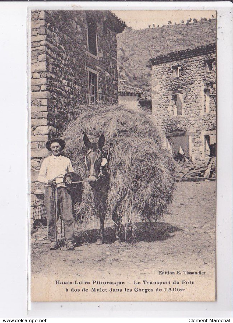 HAUTE-LOIRE: Le Transport Du Foin à Dos De Mulet Dans Les Gorges De L'allier - Très Bon état - Other & Unclassified