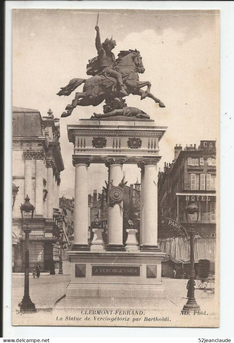 La Statue De Vercingétorix Par Bartholdi    1910     N° 373 - Clermont Ferrand