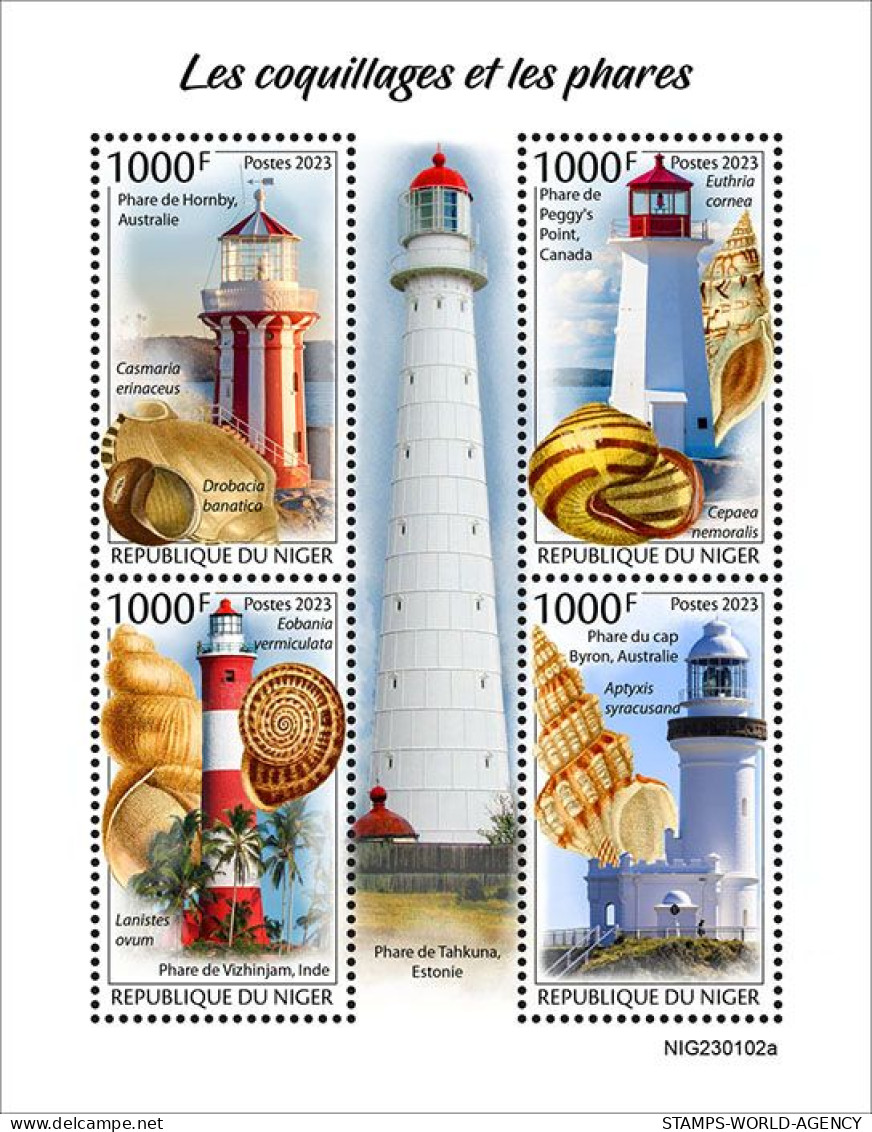 2024-03 - NIGER- SHELLS & LIGHTHOUSES          4V  MNH** - Lighthouses