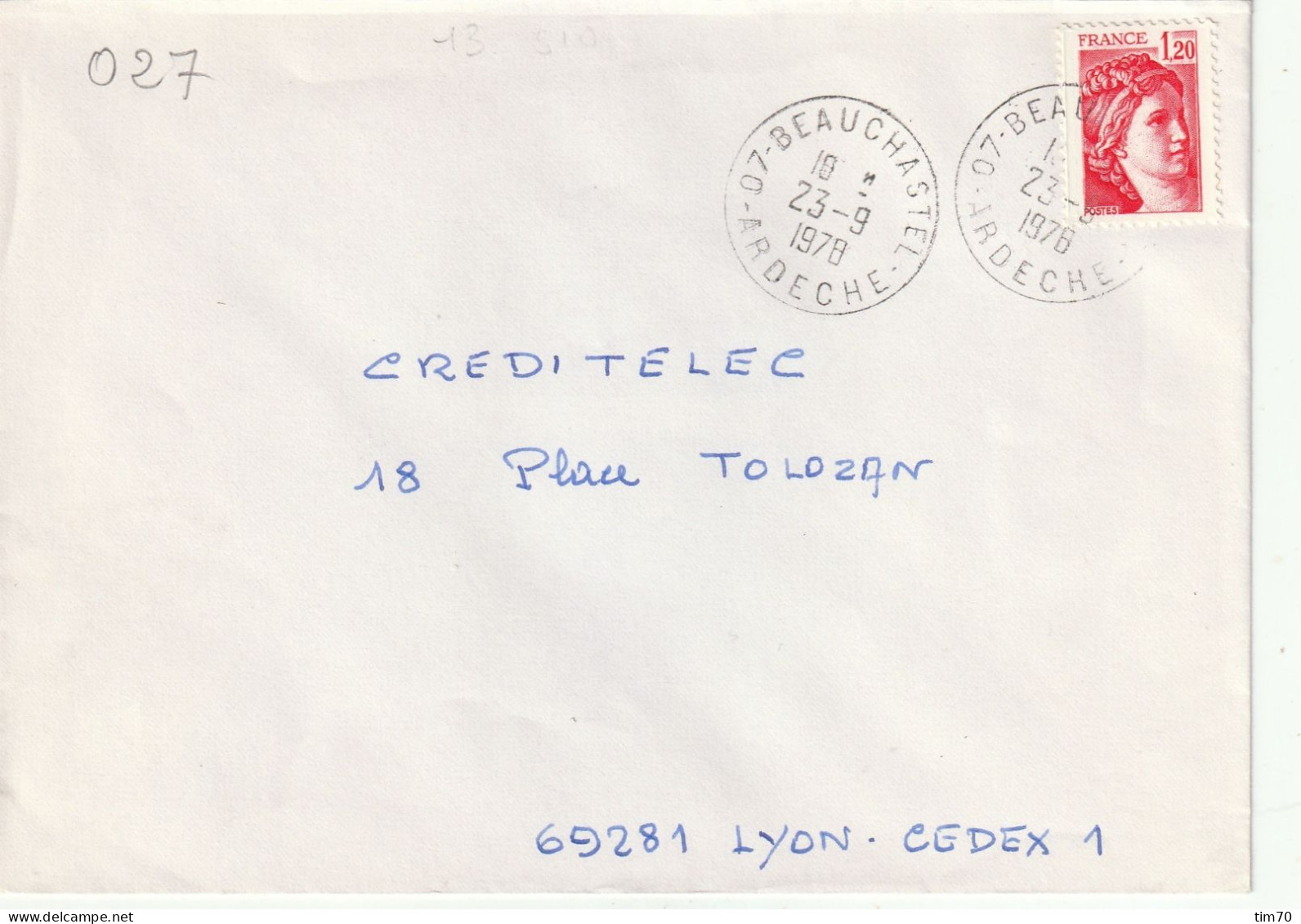 CAD   07 - BEAUCHATEL       /   N°  1972 - Handstempel