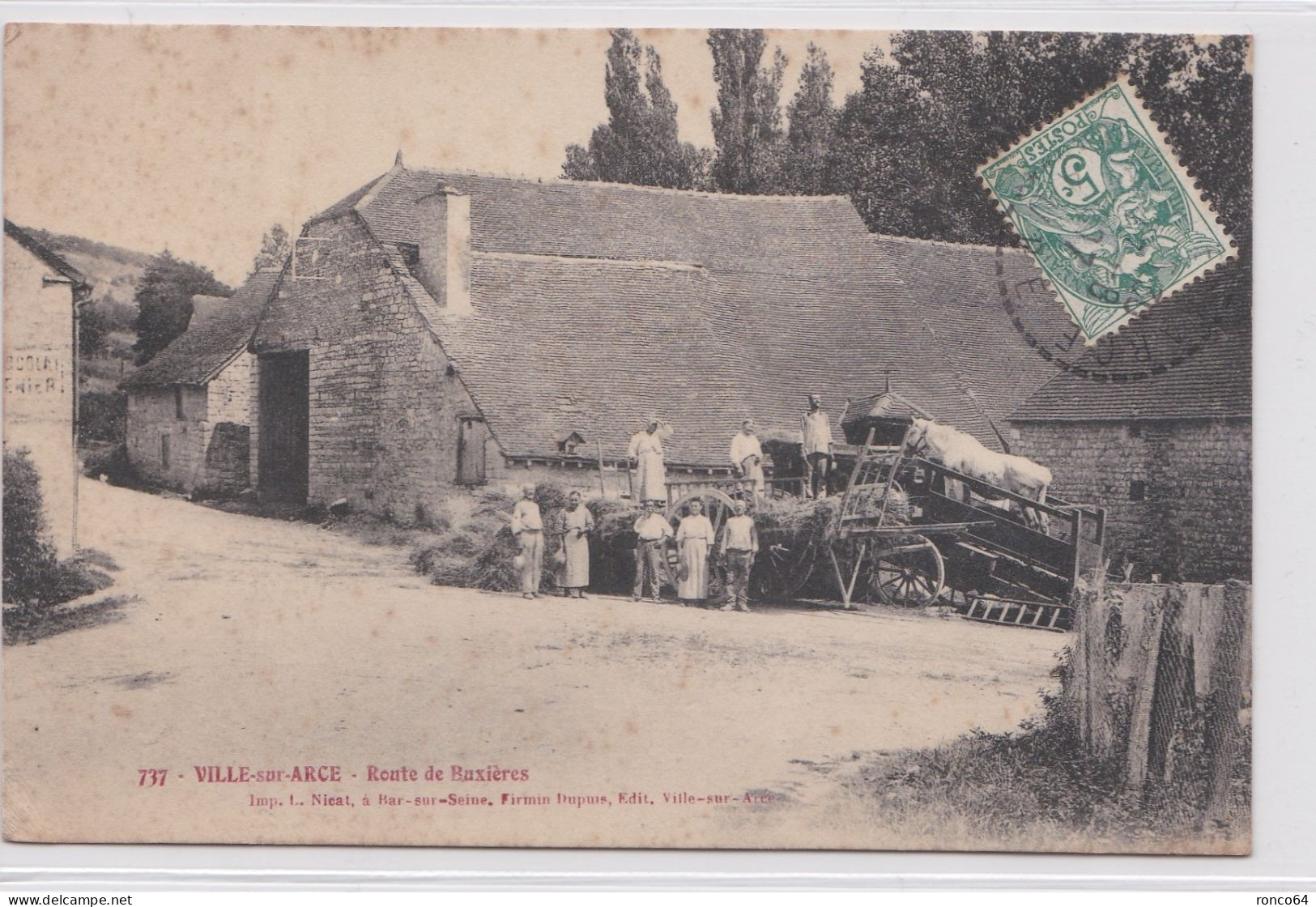 VILLE Sur ARCE- Route De BUXIERES Scéne De Battage RARE. - Autres & Non Classés