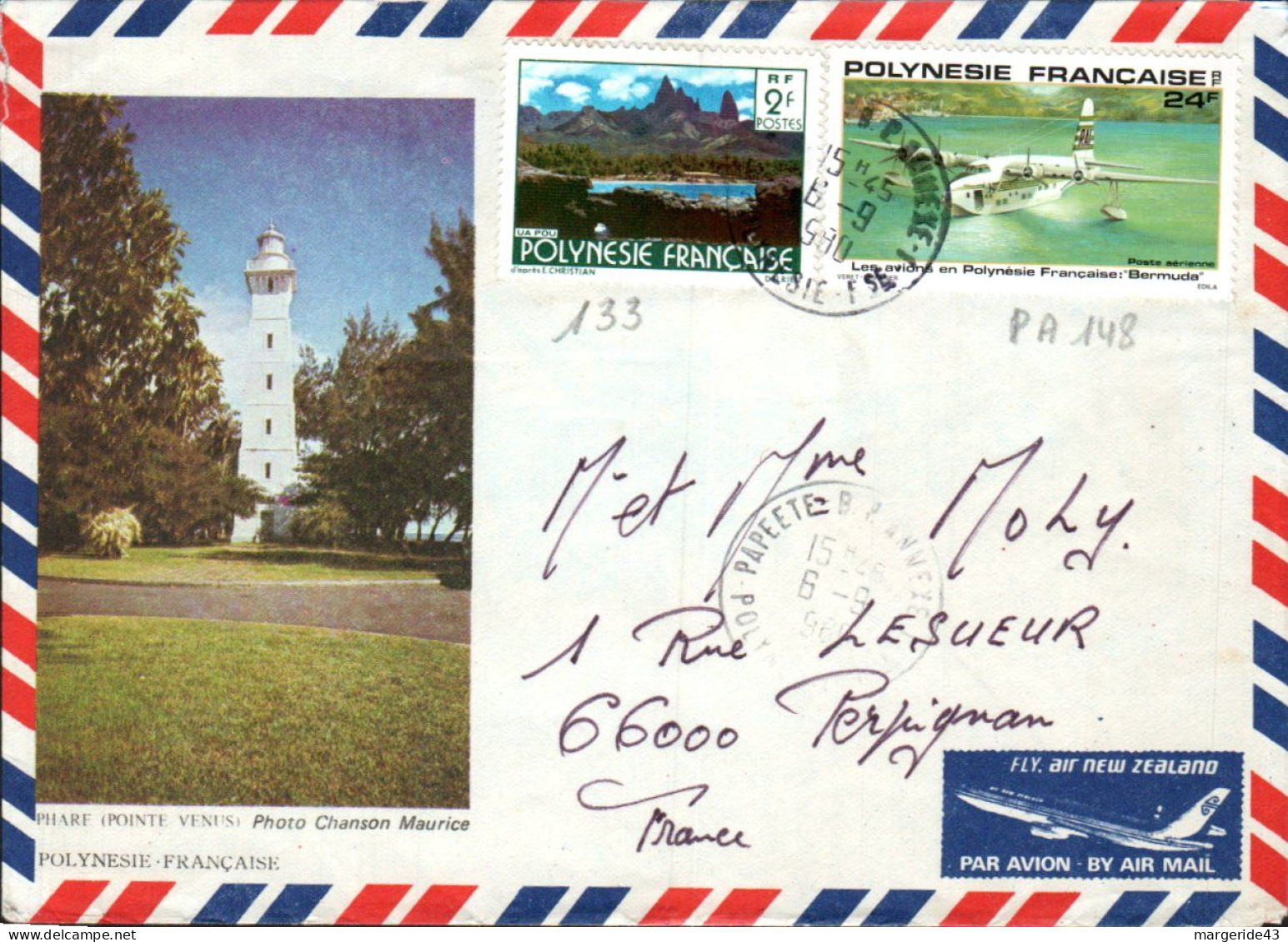 POLYNESIE AFFRANCHISSEMENT COMPOSE SUR LETTRE POUR LA FRANCE 1980 - Covers & Documents