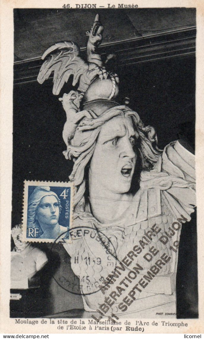 Carte Maxi 1945: Moulage De La Tete De La Marseillaise - 1940-1949