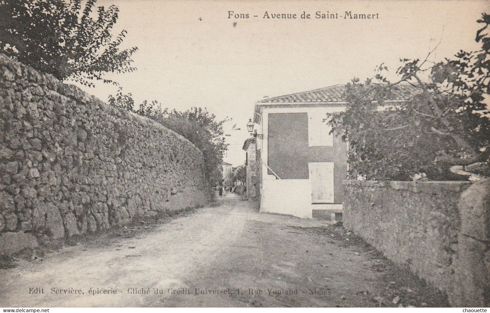 FONS  Avenue De Saint Mamert  .. Edit  Serviere  Epicerie  ...rare - Sonstige & Ohne Zuordnung