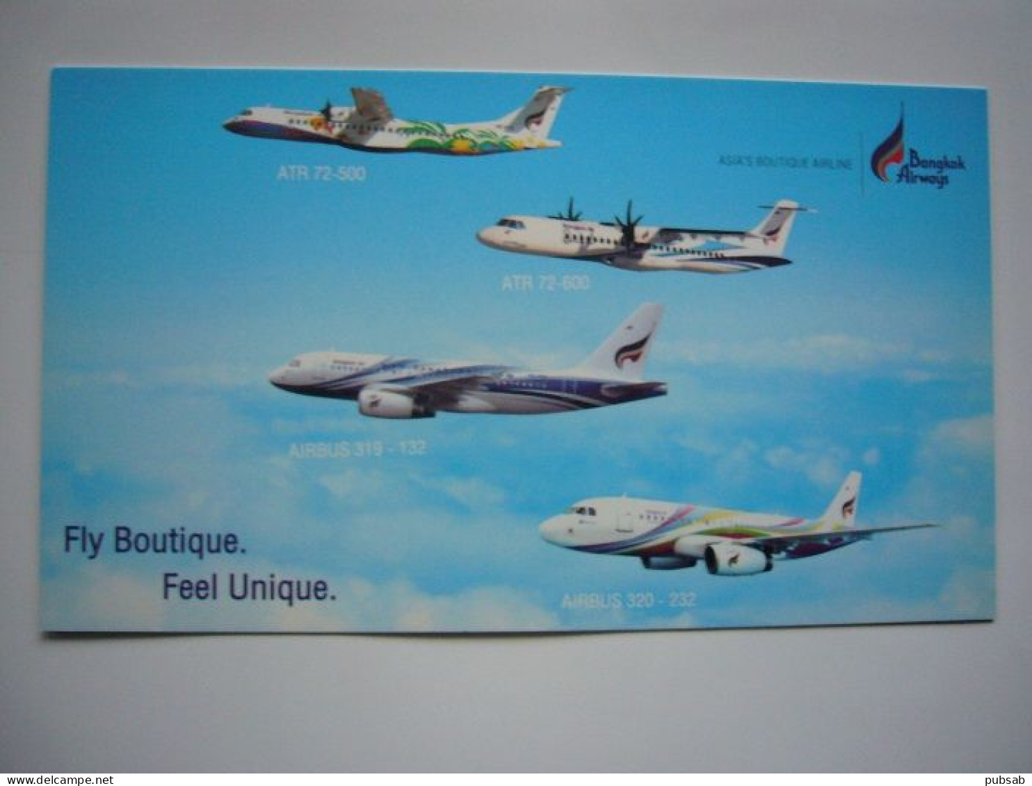 Avion / Airplane / BANGKOK AIRWAYS / ATR 72-500/600 - Airbus A319/320 / Airline Issue / Size: 10X18cm - 1946-....: Moderne