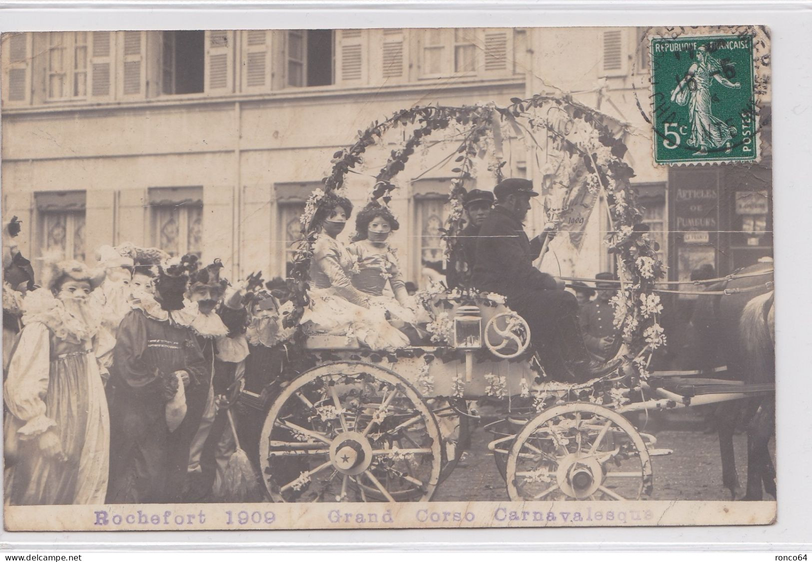 ROCHEFORT- 1909 Grand CORSO CARNAVALESQUE, Carte PHOTO, RARE. - Rochefort