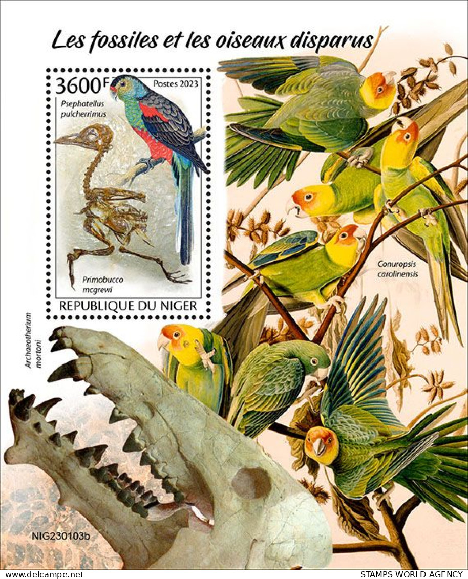 2024-03 - NIGER- FOSSILS & EXTINCT BIRDS          1V  MNH** - Fossilien