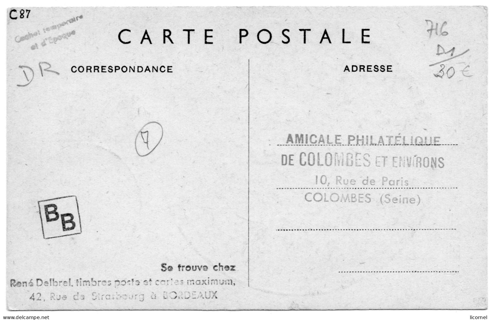 Carte Maxi  1946 : Liberte,egalite,fraternite - 1940-1949