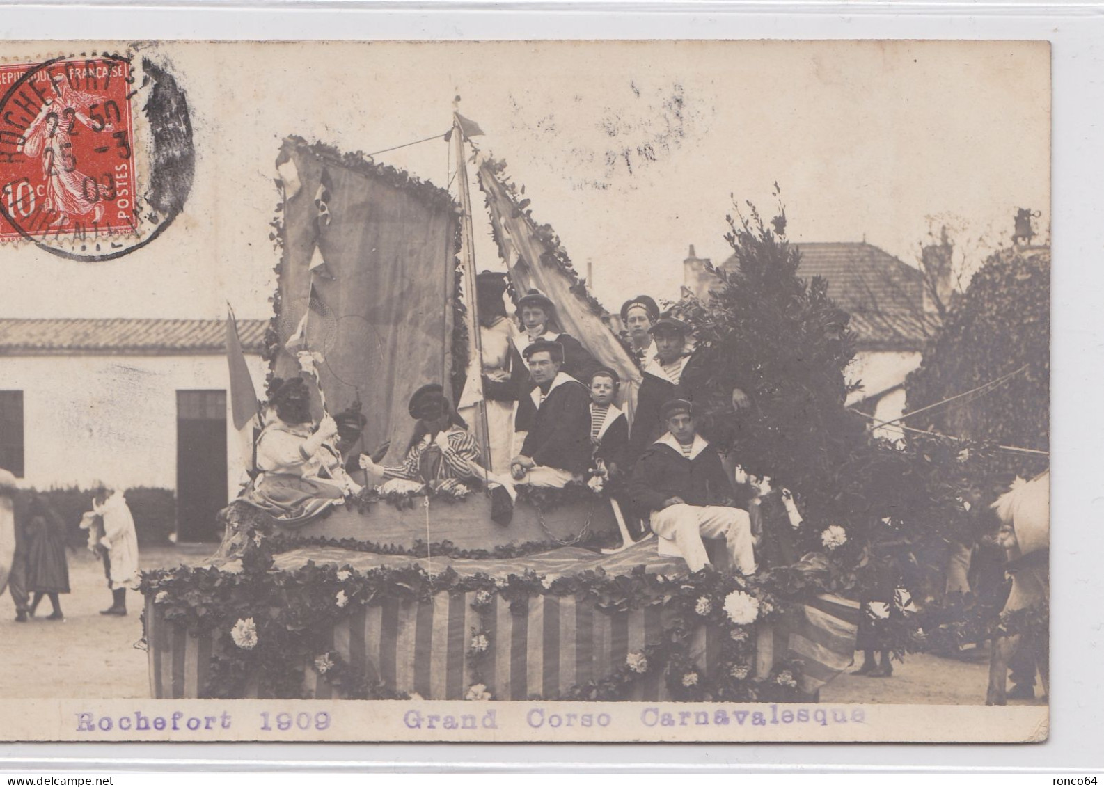 ROCHEFORT- 1909 Grand CORSO CARNAVALESQUE, Carte PHOTO, RARE. - Rochefort