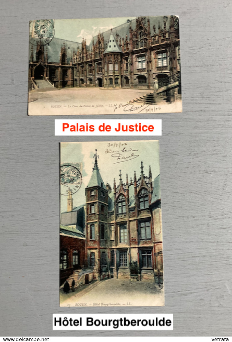 12 Cartes Postales De Rouen (8 N'ont Pas Circulé, Mention Manuscrite "Oct 1906" - 3 Sont Affranchies, 1906/21, Avec Corr - Rouen