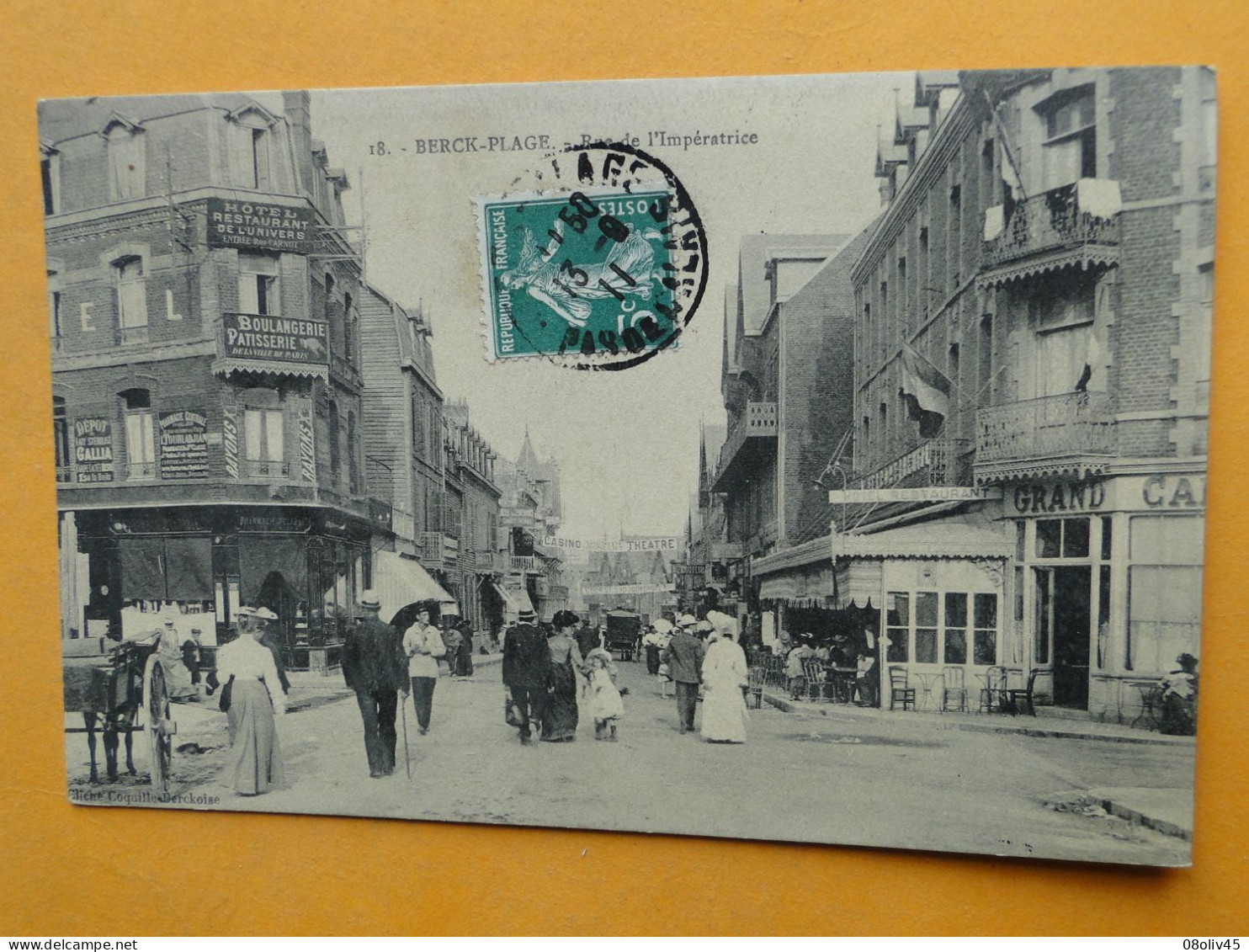 BERCK Plage -- Rue De L'Impératrice - Hôtel De L'Univers - Boulangerie "Ville De Paris" - Grand Café - Lot 2 Cpa ANIMEES - Berck