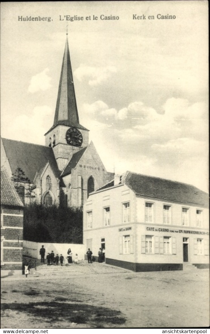 CPA Huldenberg Flämisch Brabant, Kirche, Casino - Other & Unclassified