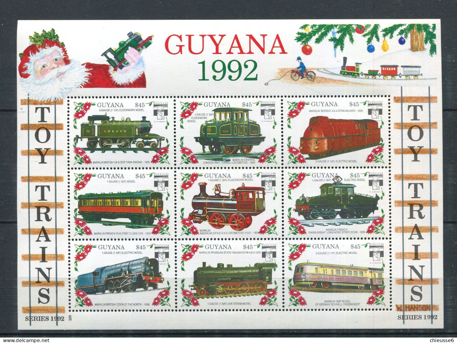 Guyane ** Bloc 2786 à 2794 - Modèles Réduits Trains - Guyana (1966-...)