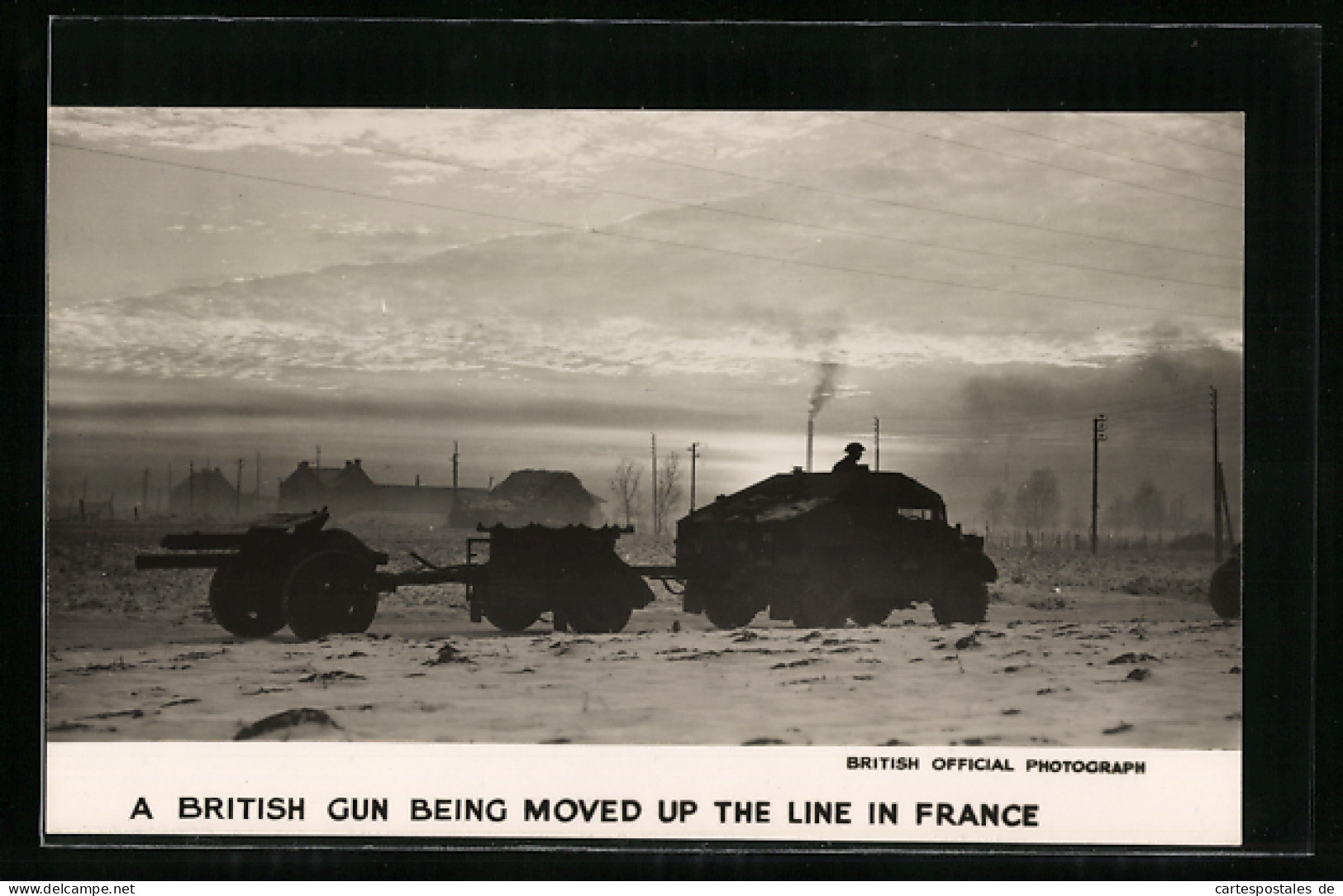 Pc A British Gun Being Moved Up The Line In France  - Other & Unclassified