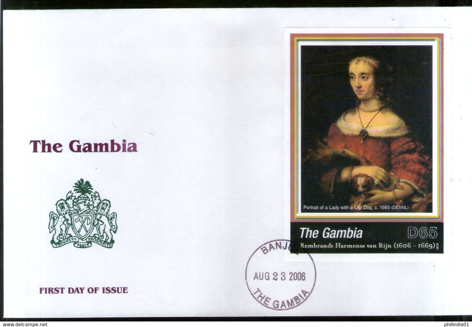 Gambia 2006 Rembrandt Paintings Art Sc 3034 M/s On FDC # 9452 - Rembrandt