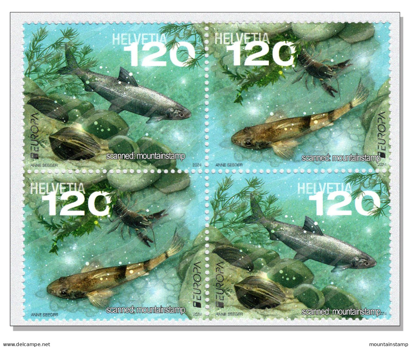 Switzerland 2024 (2/24) Unterwasserfauna Flora Faune Et Flore Subaquatiques Underwater Fauna Subacquee Se-tenant ** - Unused Stamps
