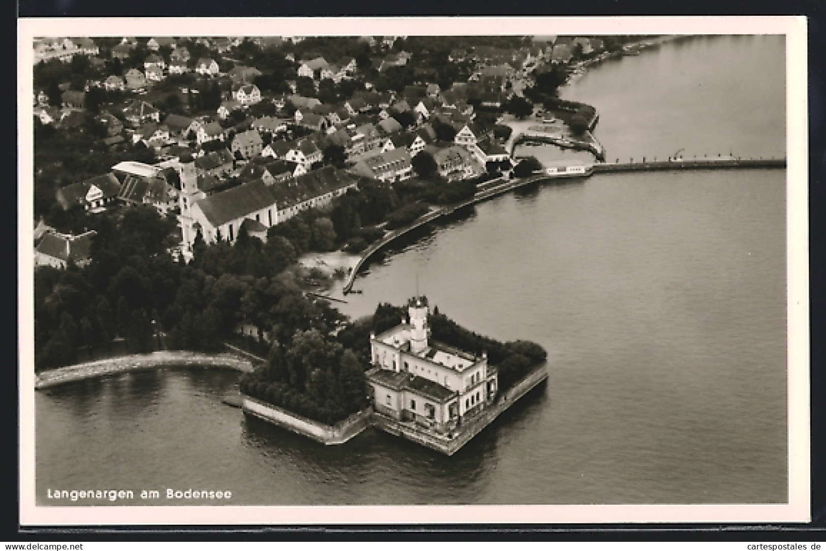 AK Langenargen /Bodensee, Teilansicht Aus Der Vogelschau  - Langenargen