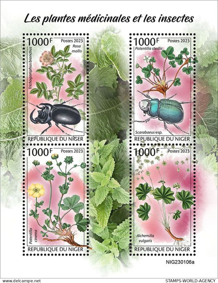 2024-03 - NIGER- MEDICAL PLANTS & INSECTS         4V  MNH** - Medicinal Plants