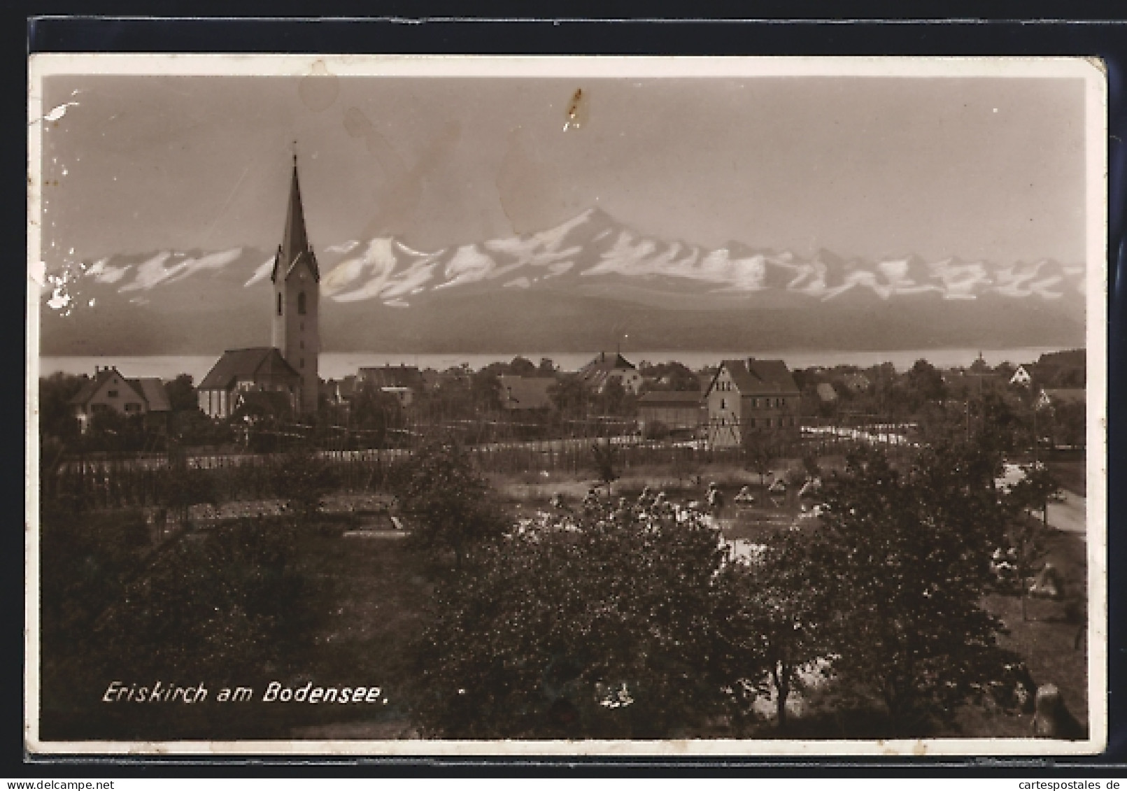 AK Eriskirch /Bodensee, Ortspanorama Mit Alpen Aus Der Vogelschau  - Other & Unclassified