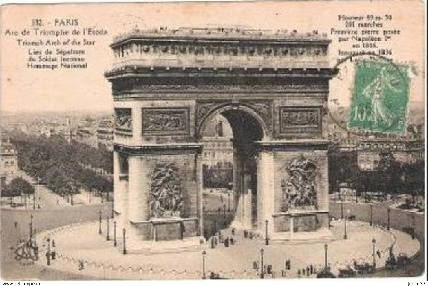 2 Cartes De Paris, L'etoile Et L'Arc De Triomphe - Arc De Triomphe