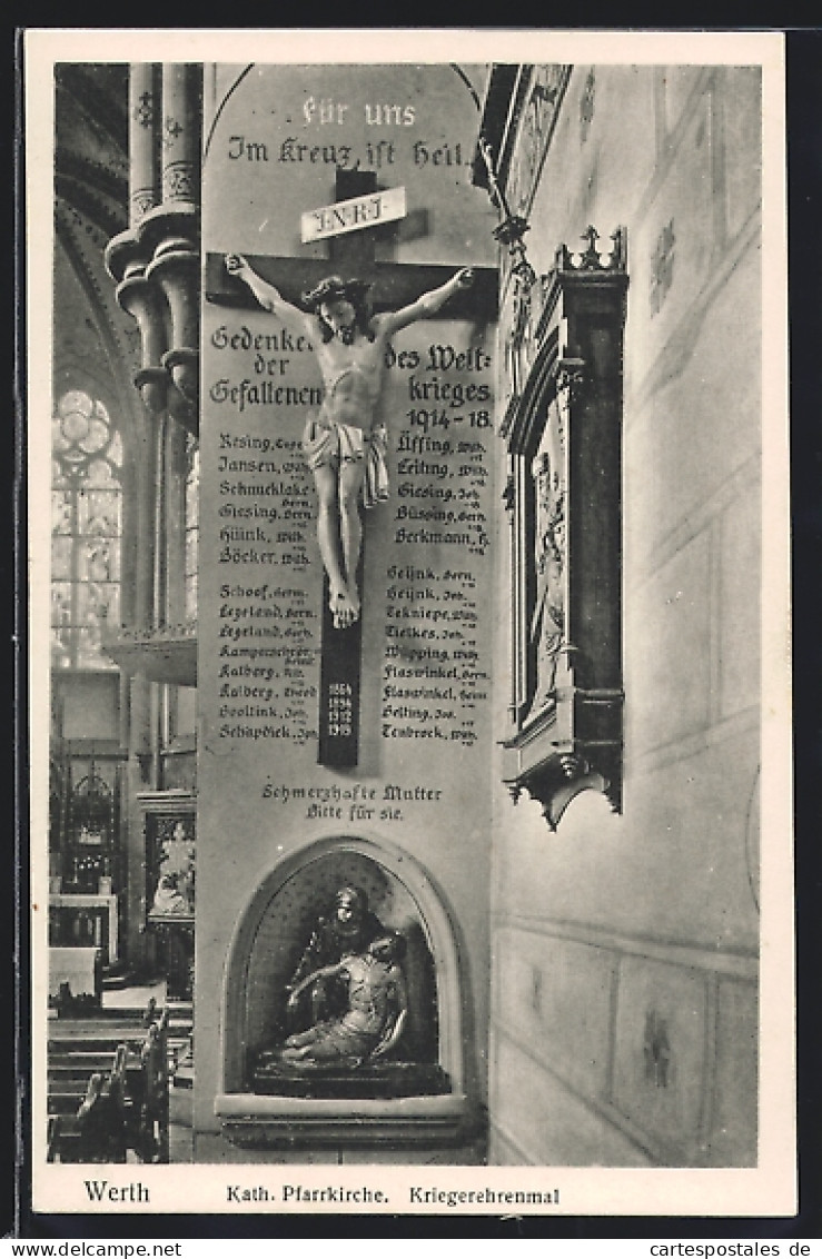 AK Werth / Westf., Kath. Pfarrkirche, Innenansicht Mit Kriegerdenkmal  - Other & Unclassified