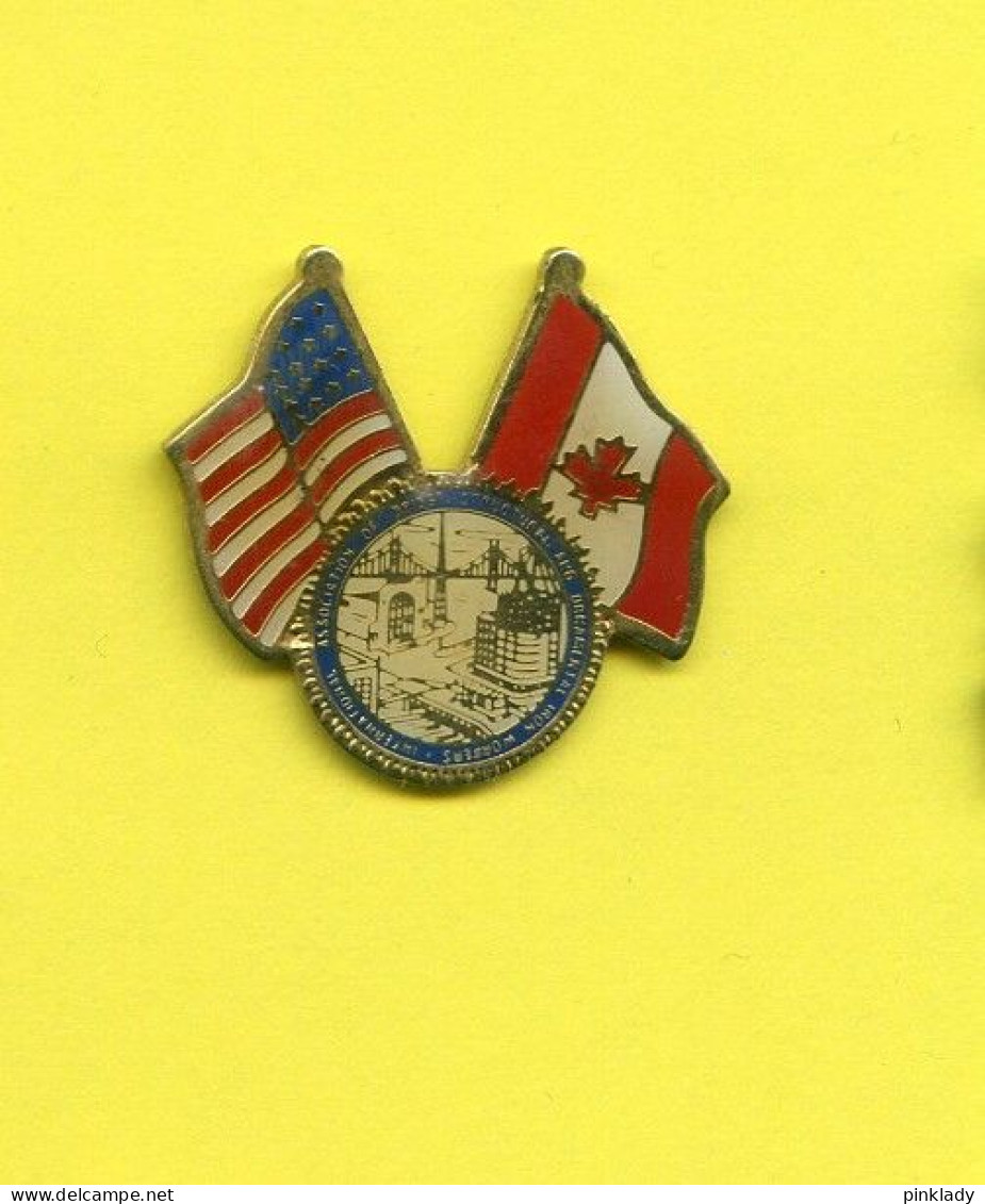 Rare Pins Drapeau Usa Canada Pont Ab405 - Other & Unclassified