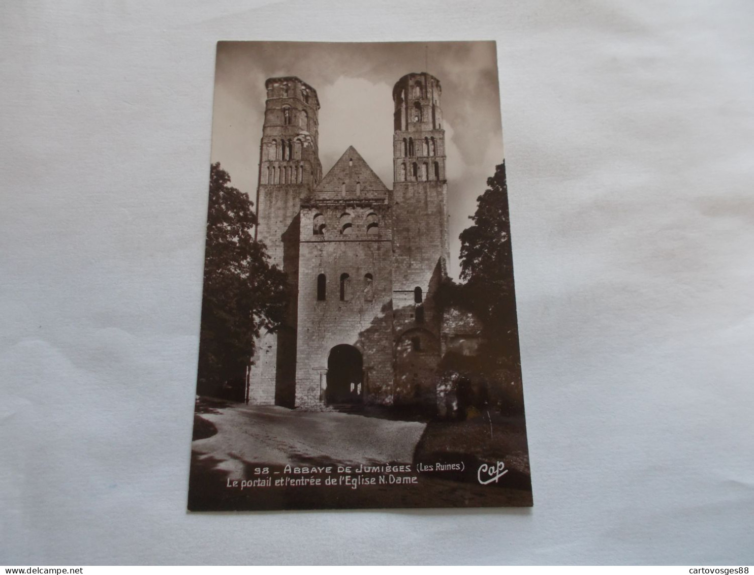 ABBAYE DE JUMIEGES   ( 76 Seine Maritime )  LES RUINES LE PORTAIL ET L ENTREE DE L EGLISE NOTRE DAME - Jumieges