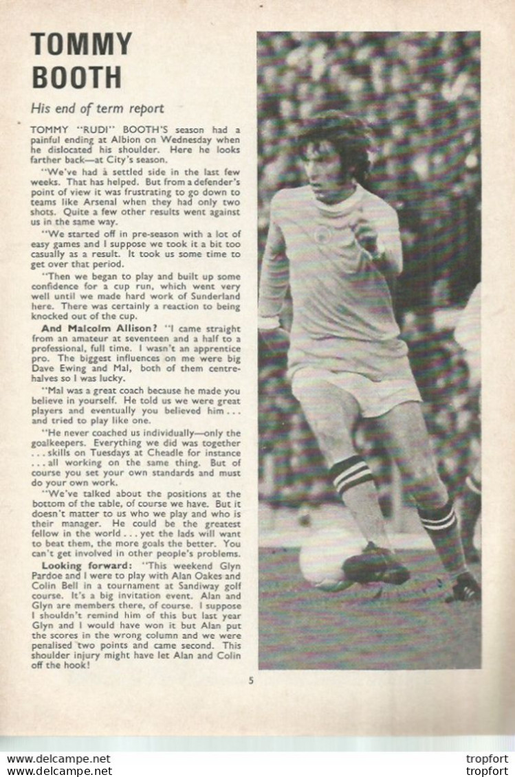 CO / PROGRAMME FOOTBALL Program MANCHESTER CITY England 1973 CRYSTAL PALACE 24 Pages - Programma's