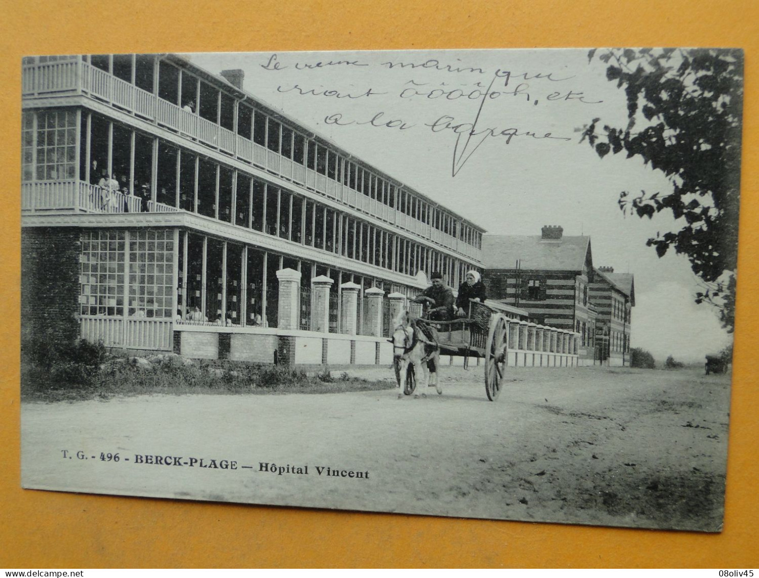 BERCK Plage -- Hôpital Vincent - ANIMEE - Couple De Paysans En Carriole - Health