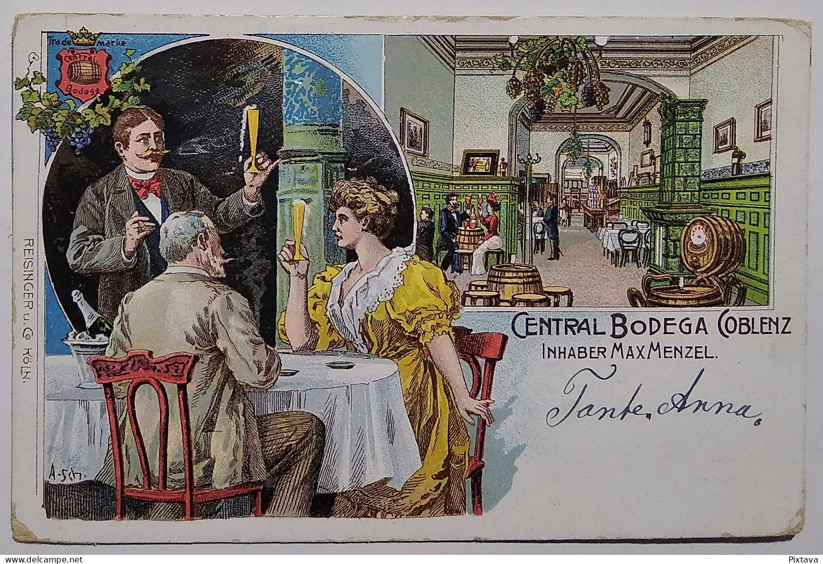 Germany / Central Bodega Coblenz / Inhaber Max Menzel / 1905 / Restaurant / Litho - Zu Identifizieren