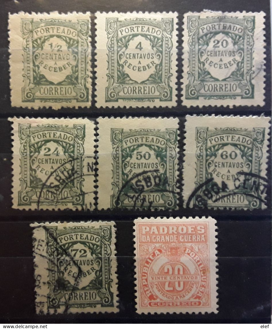 PORTUGAL 1922- 1925 TAXE Porteado A Receber Postage Due , 8 Timbres Entre Yvert No 28 - 44, Neufs * MH / O, TB - Andere & Zonder Classificatie