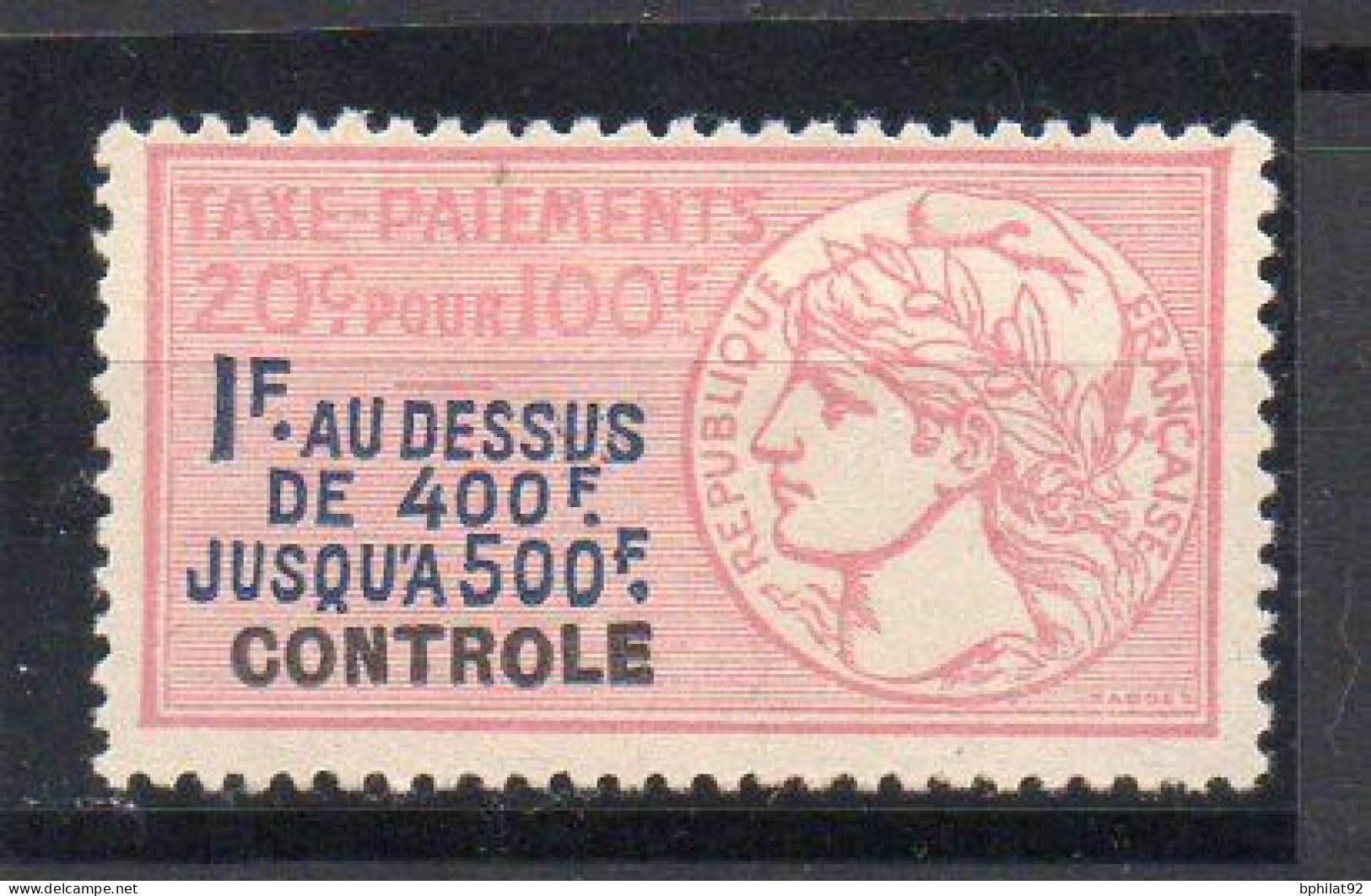 !!! FISCAL, TAXE PAIEMENT N°22B SURCH NEUVE * SIGNEE CALVES - Stamps