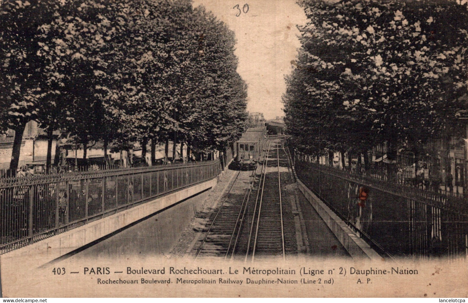 75 - PARIS / BOULEVARD ROCHECHOUART - LE METROPOLITAIN LIGNE N°2 DAUPHINE NATION - Nahverkehr, Oberirdisch