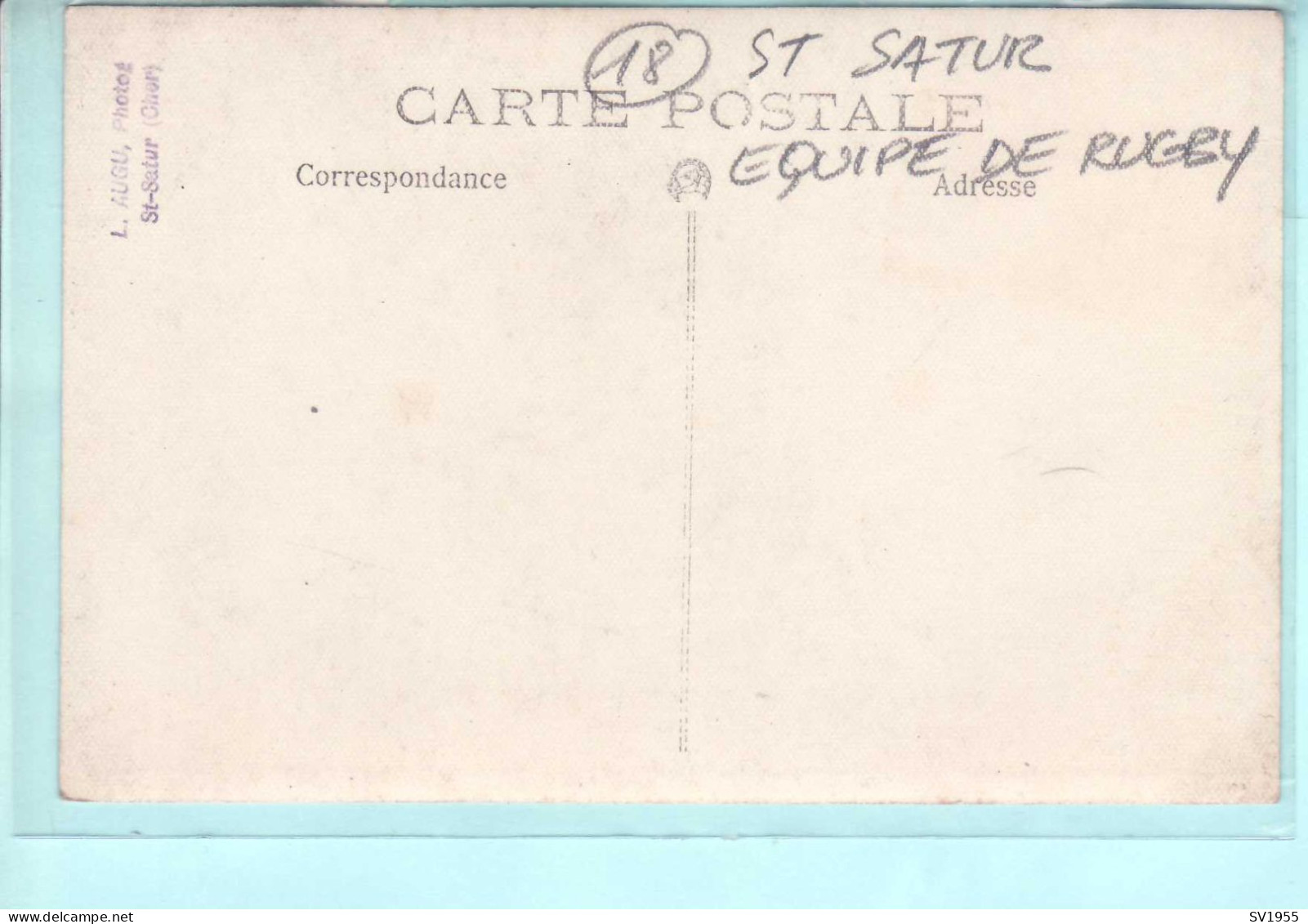 Saint Satur Carte Photo  équipe De Rugby - Saint-Satur