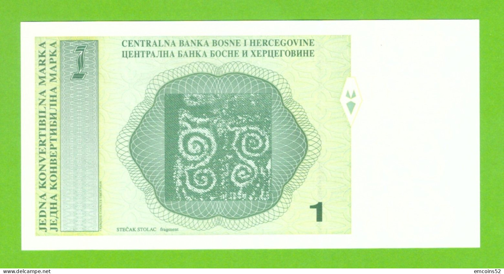 BOSNIA & HERZEGOVINA  1 MARKA 1998 P-59  UNC - Bosnia Y Herzegovina