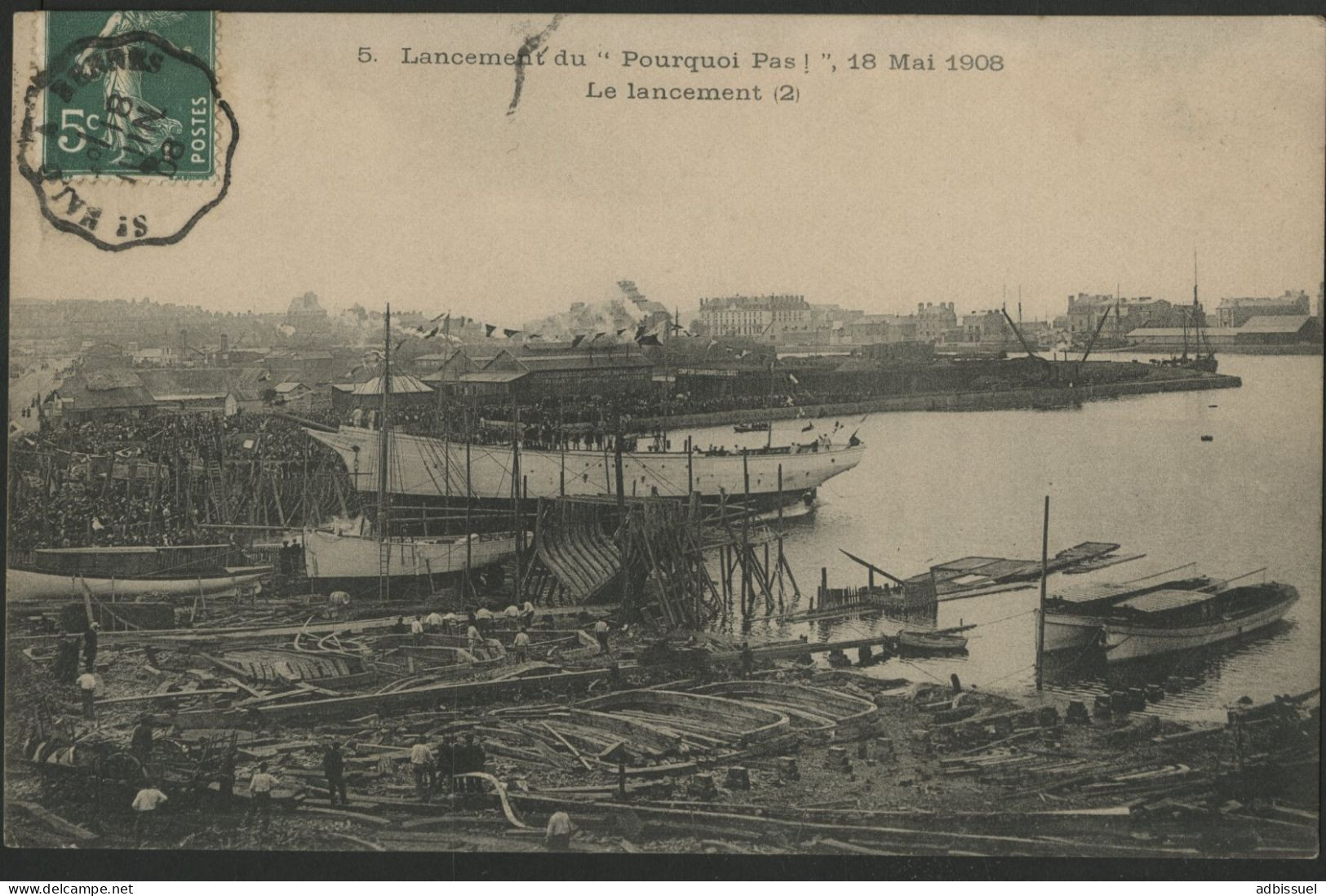 St Malo Lancement Du POURQUOI PAS 18 Mai 1908 Le Lancement (2) CHARCOT EXPEDITION POLAIRE POLAR EXPEDITION. - Saint Malo