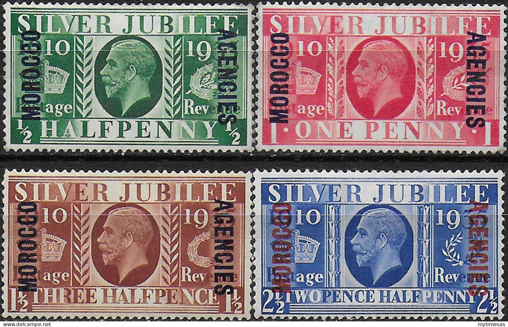 1935 Morocco Silver Jubilee British Currency 4v. MNH SG N. 62/65 - Andere & Zonder Classificatie